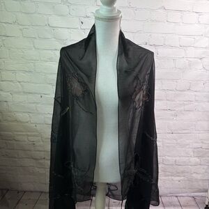 BIJOUX Terner Black Sheer Scarf Shaw India